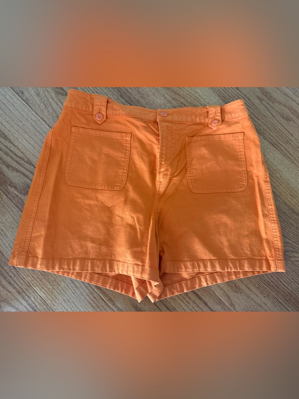 J. Crew Bright Orange High-Waist Utility Shorts